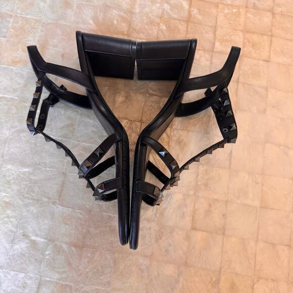Vaneli Rockstud Heels studded strappy sandals NEW Midge black leather $175 - Picture 4 of 13